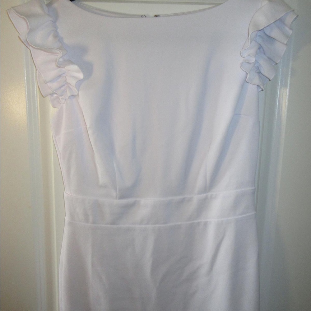 Elegant White Ruffle Sleeve Dress